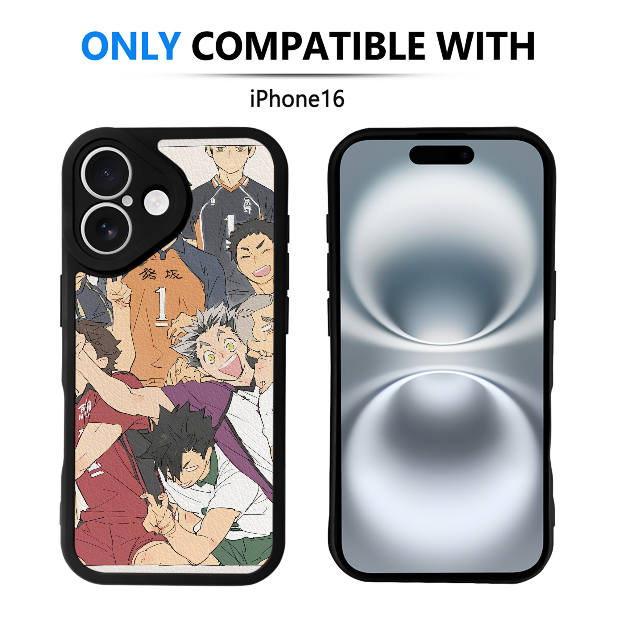 （画像用） ハイキュー!! Haikyu!! 【iPhone 16シリーズ対応】シリコンスマホケース（レザー調） 材質：シリコン